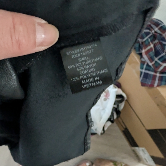 Black Faux Leather Button-Up Shirt - Picture 3 of 4